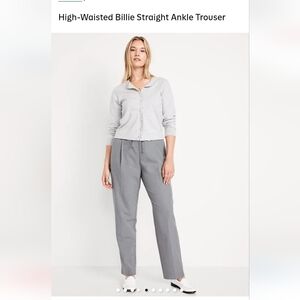 High-Waisted Billie Straight Ankle Trouser - Gray XXL Is A Tall